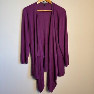 Torrid Womens Textured Open Front Waterfall Cardigan Sweater Purple‎ 5X Career